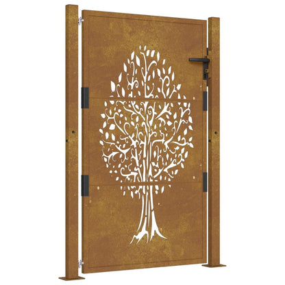 Garden Gate 105x130 cm Corten Steel Tree Design