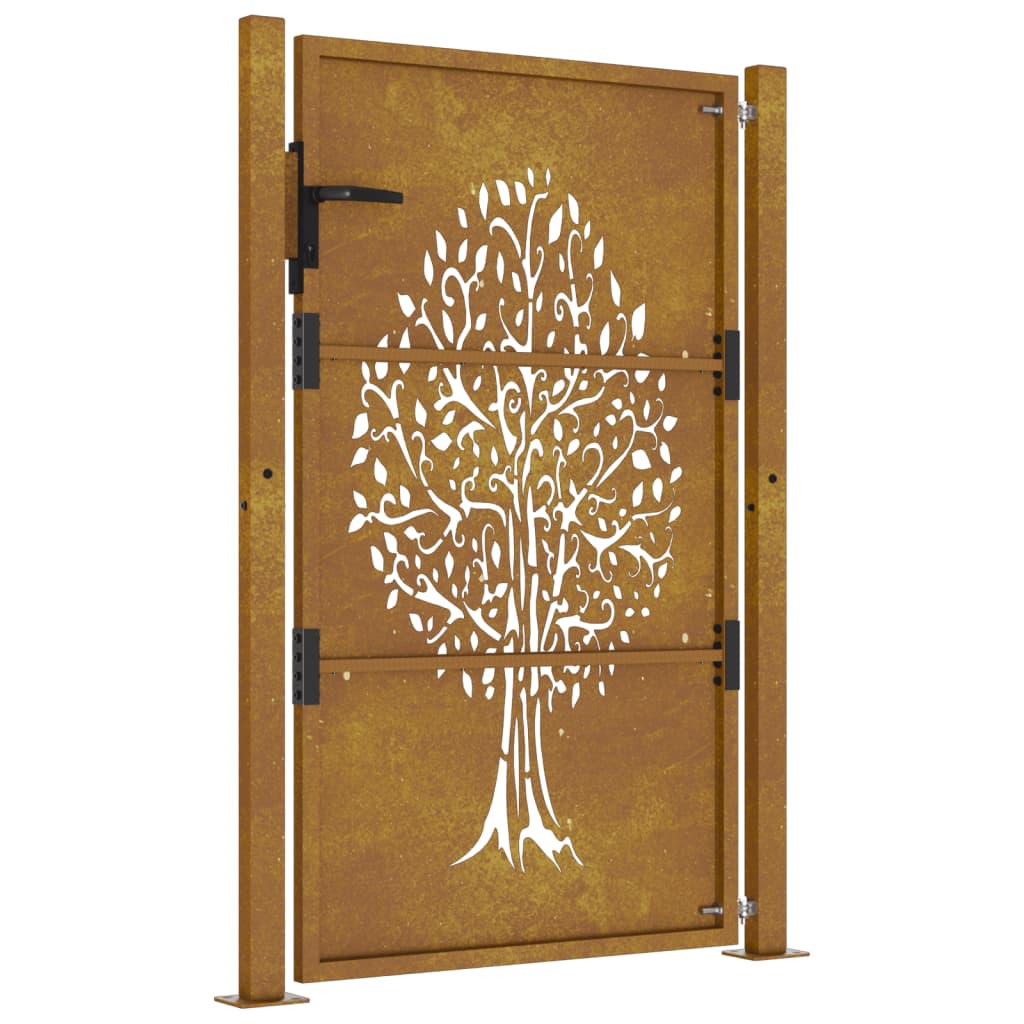 Garden Gate 105x130 cm Corten Steel Tree Design