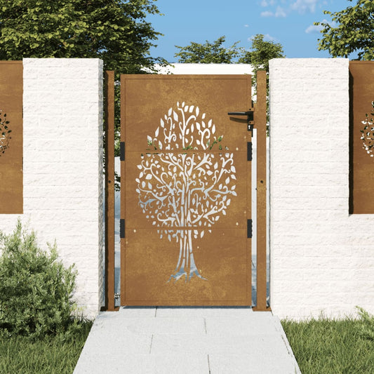 Garden Gate 105x130 cm Corten Steel Tree Design