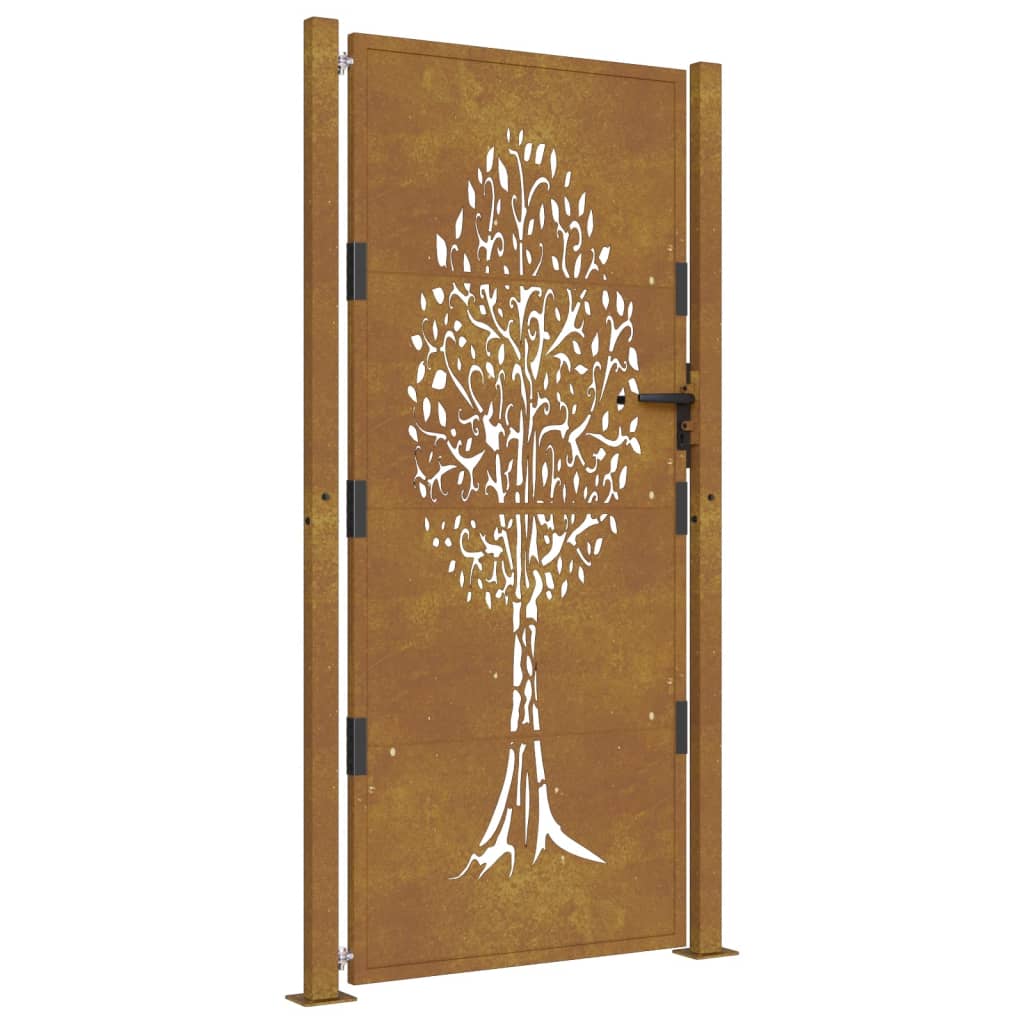 Garden Gate 105x180 cm Corten Steel Tree Design