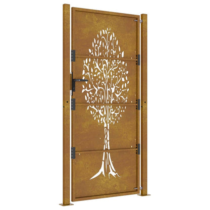 Garden Gate 105x180 cm Corten Steel Tree Design