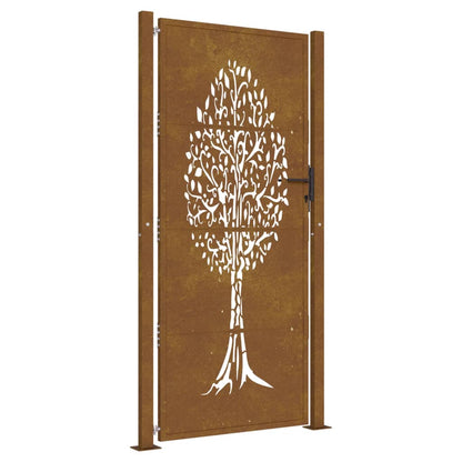 Garden Gate 105x205 cm Corten Steel Tree Design