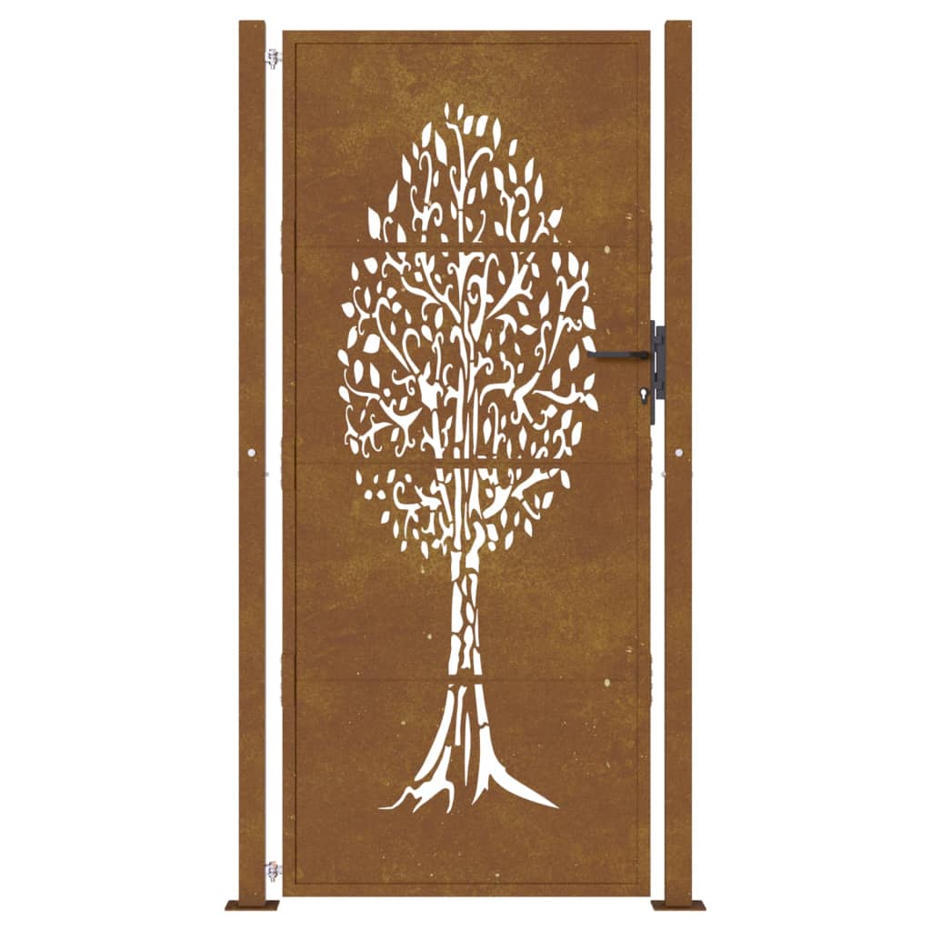 Garden Gate 105x205 cm Corten Steel Tree Design