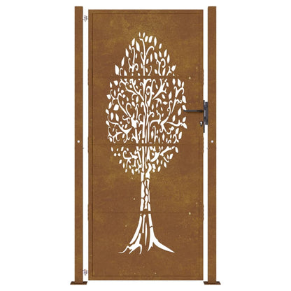 Garden Gate 105x205 cm Corten Steel Tree Design