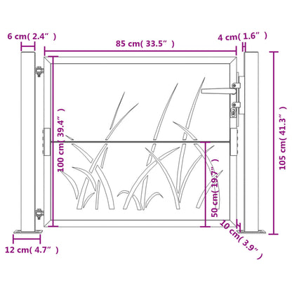 Garden Gate 105x105 cm Corten Steel Grass Design