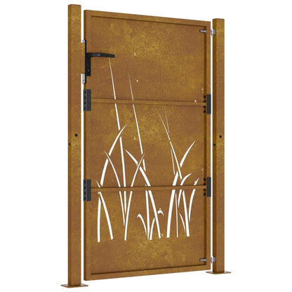 Garden Gate 105x155 cm Corten Steel Grass Design