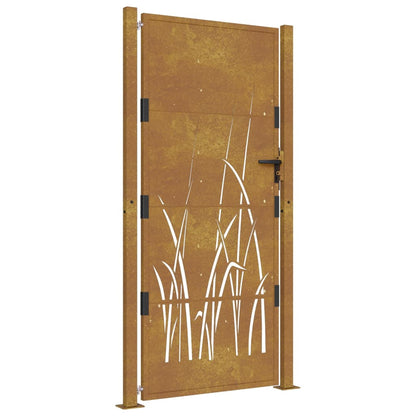 Garden Gate 105x180 cm Corten Steel Grass Design