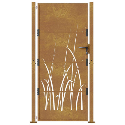 Garden Gate 105x180 cm Corten Steel Grass Design