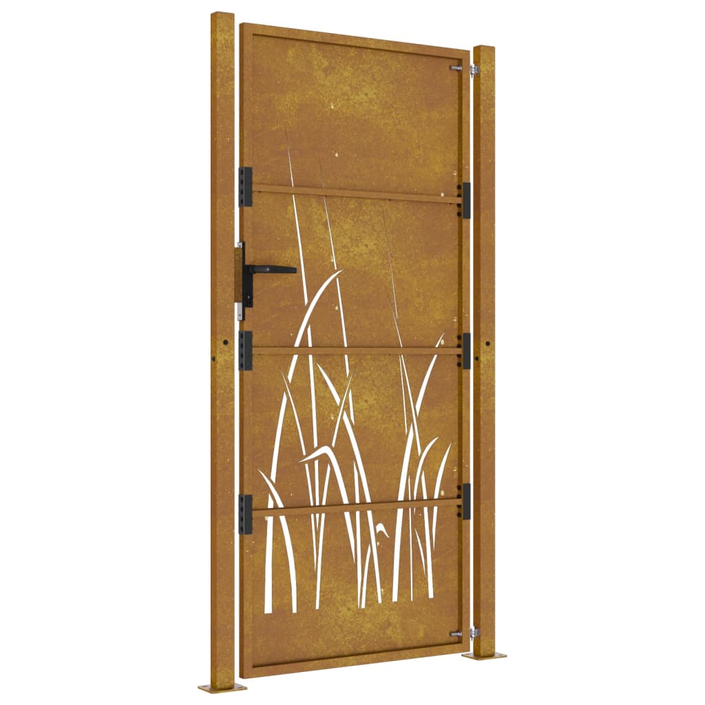 Garden Gate 105x180 cm Corten Steel Grass Design