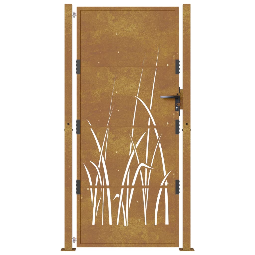 Garden Gate 105x205 cm Corten Steel Grass Design