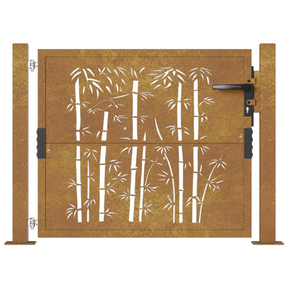 Garden Gate 105x105 cm Corten Steel Bamboo Design