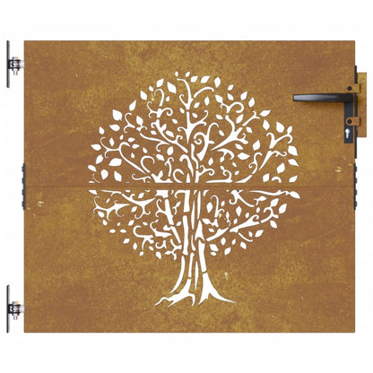 Garden Gate 85x75 cm Corten Steel Tree Design