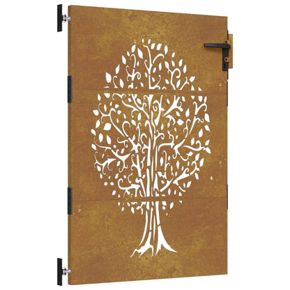 Garden Gate 85x125 cm Corten Steel Tree Design