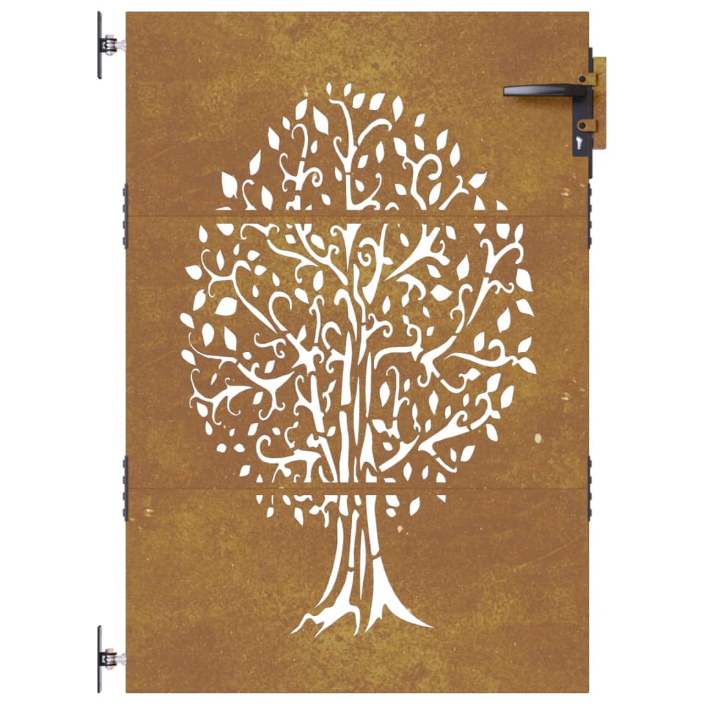 Garden Gate 85x125 cm Corten Steel Tree Design