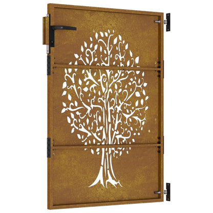 Garden Gate 85x125 cm Corten Steel Tree Design