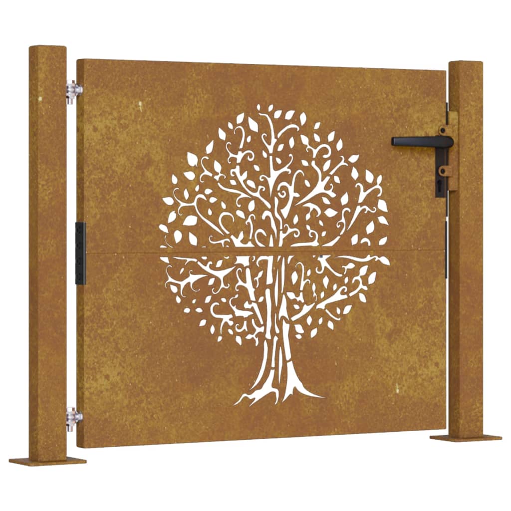 Garden Gate 105x80 cm Corten Steel Tree Design