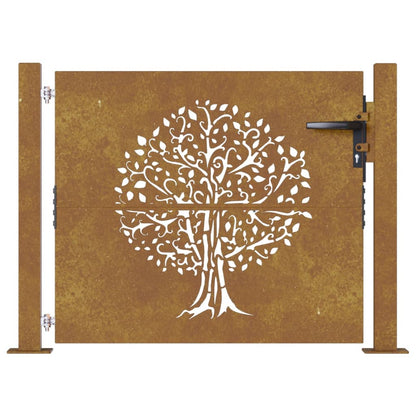 Garden Gate 105x80 cm Corten Steel Tree Design