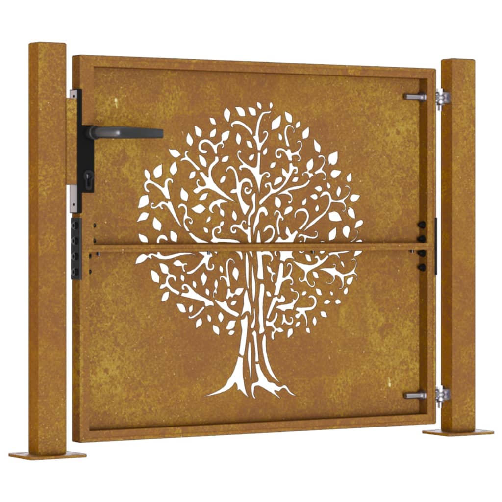 Garden Gate 105x80 cm Corten Steel Tree Design