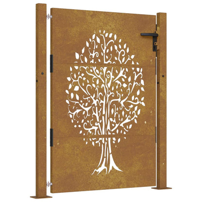 Garden Gate 105x130 cm Corten Steel Tree Design