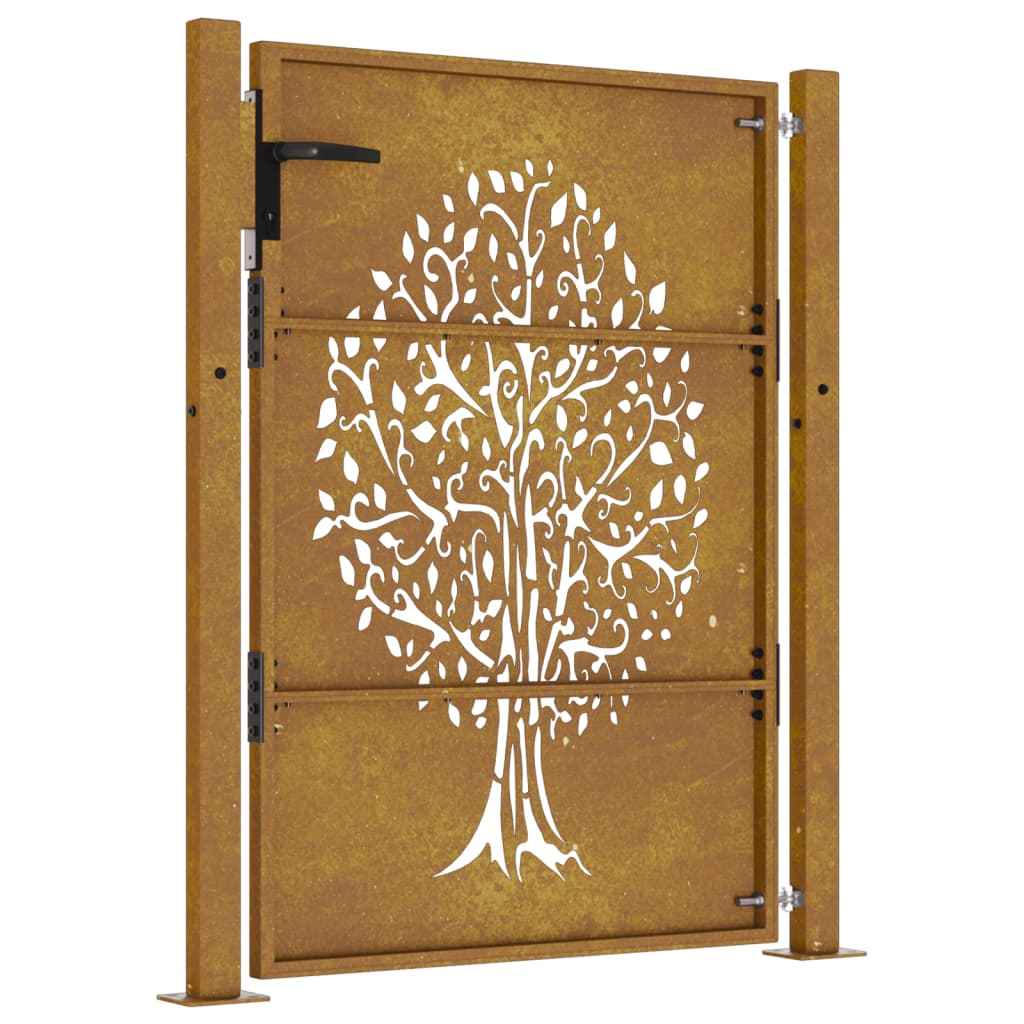 Garden Gate 105x130 cm Corten Steel Tree Design