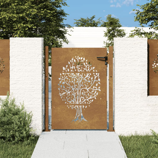 Garden Gate 105x155 cm Corten Steel Tree Design