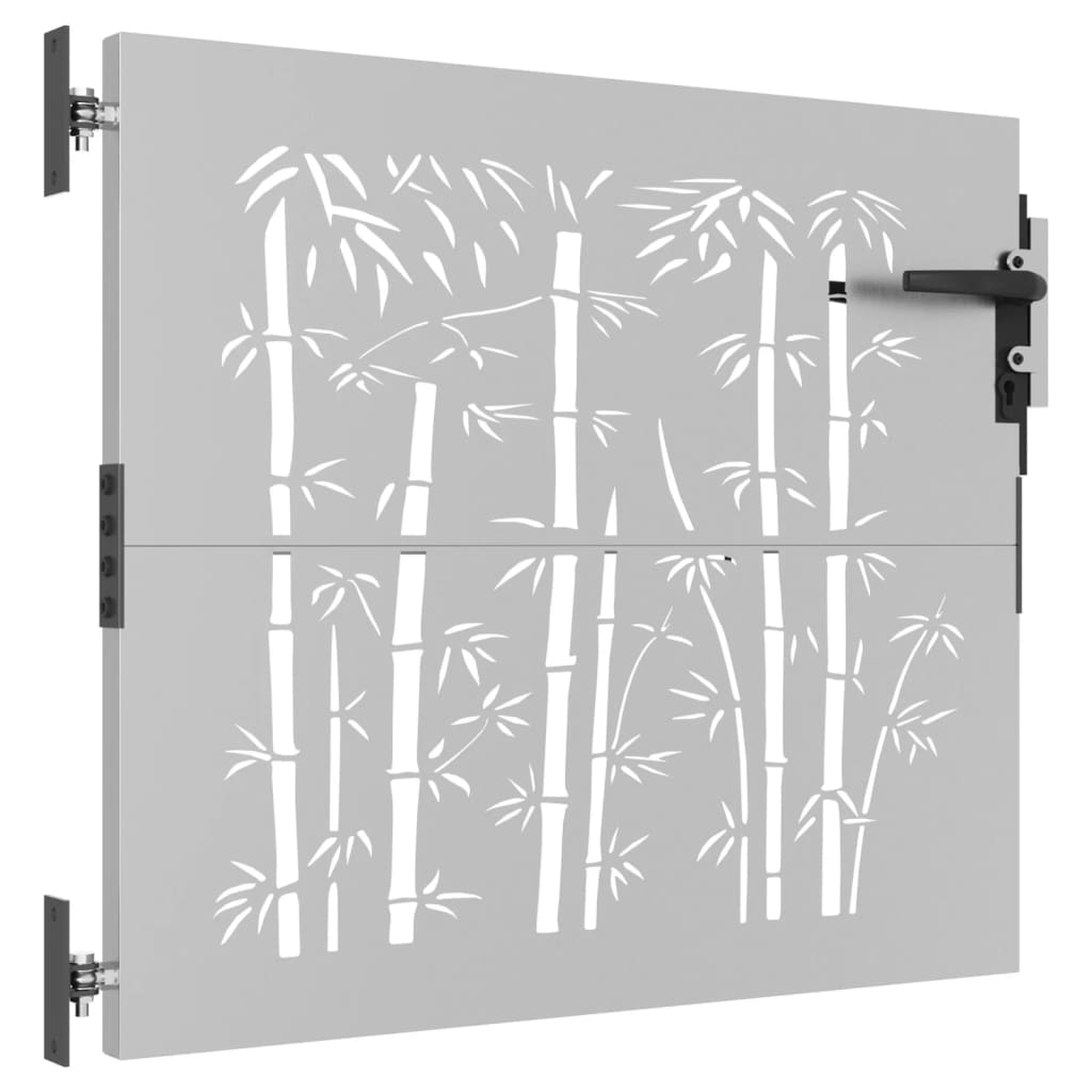 Garden Gate 85x100 cm Corten Steel Bamboo Design