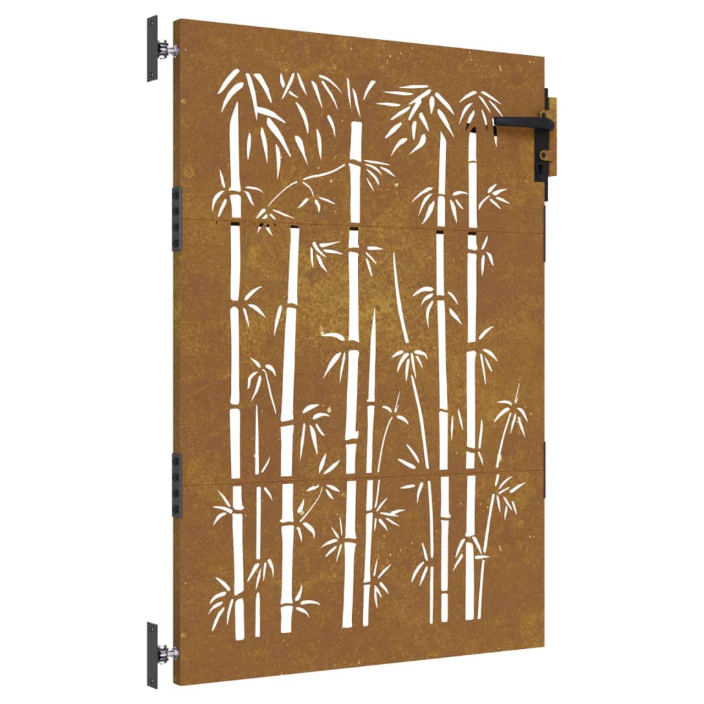 Garden Gate 85x125 cm Corten Steel Bamboo Design