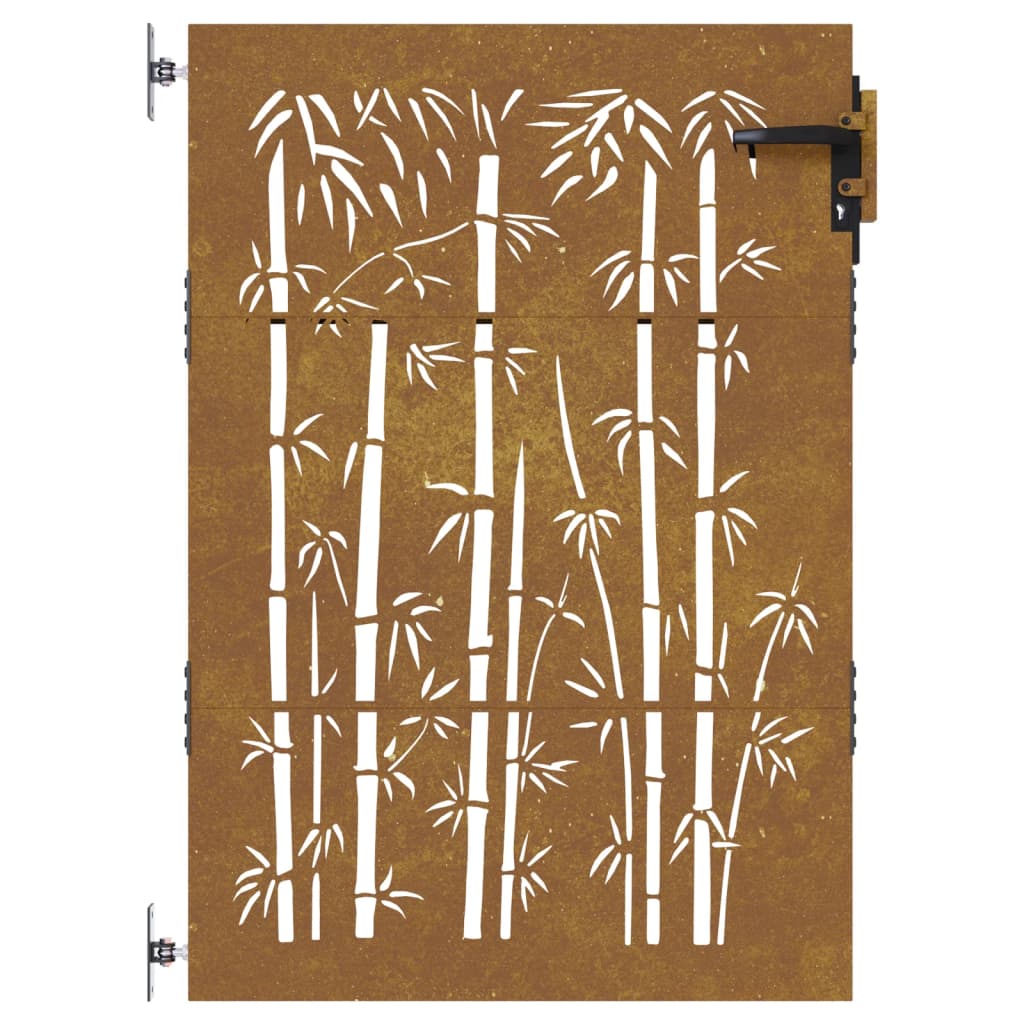 Garden Gate 85x125 cm Corten Steel Bamboo Design