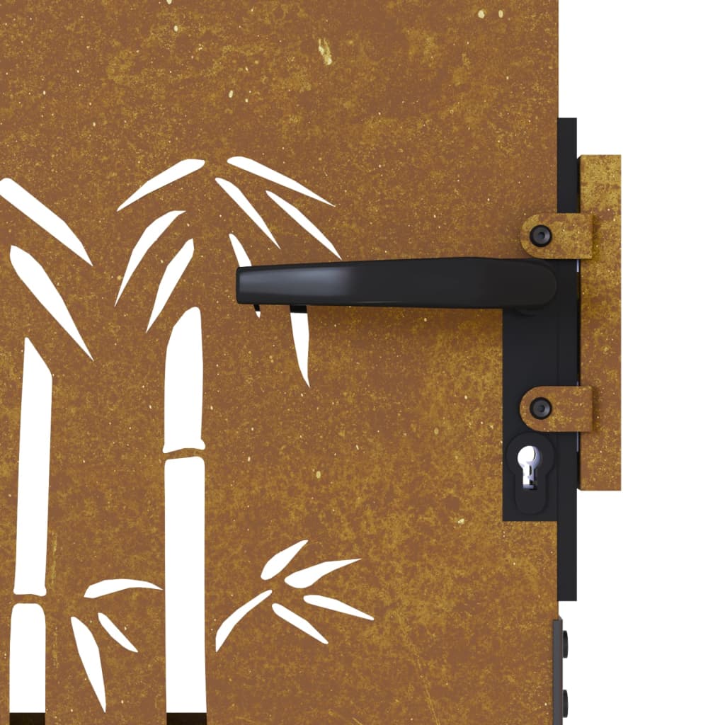 Garden Gate 85x125 cm Corten Steel Bamboo Design