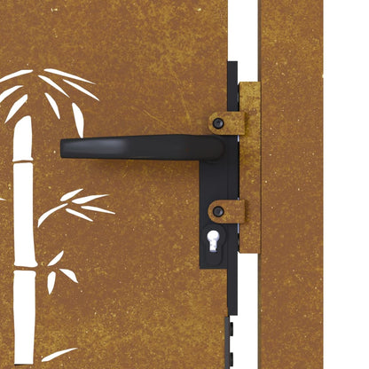 Garden Gate 105x80 cm Corten Steel Bamboo Design