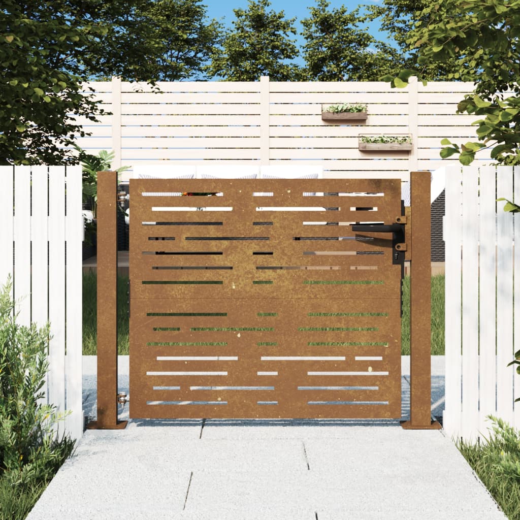 Garden Gate 105x80 cm Corten Steel Square Design