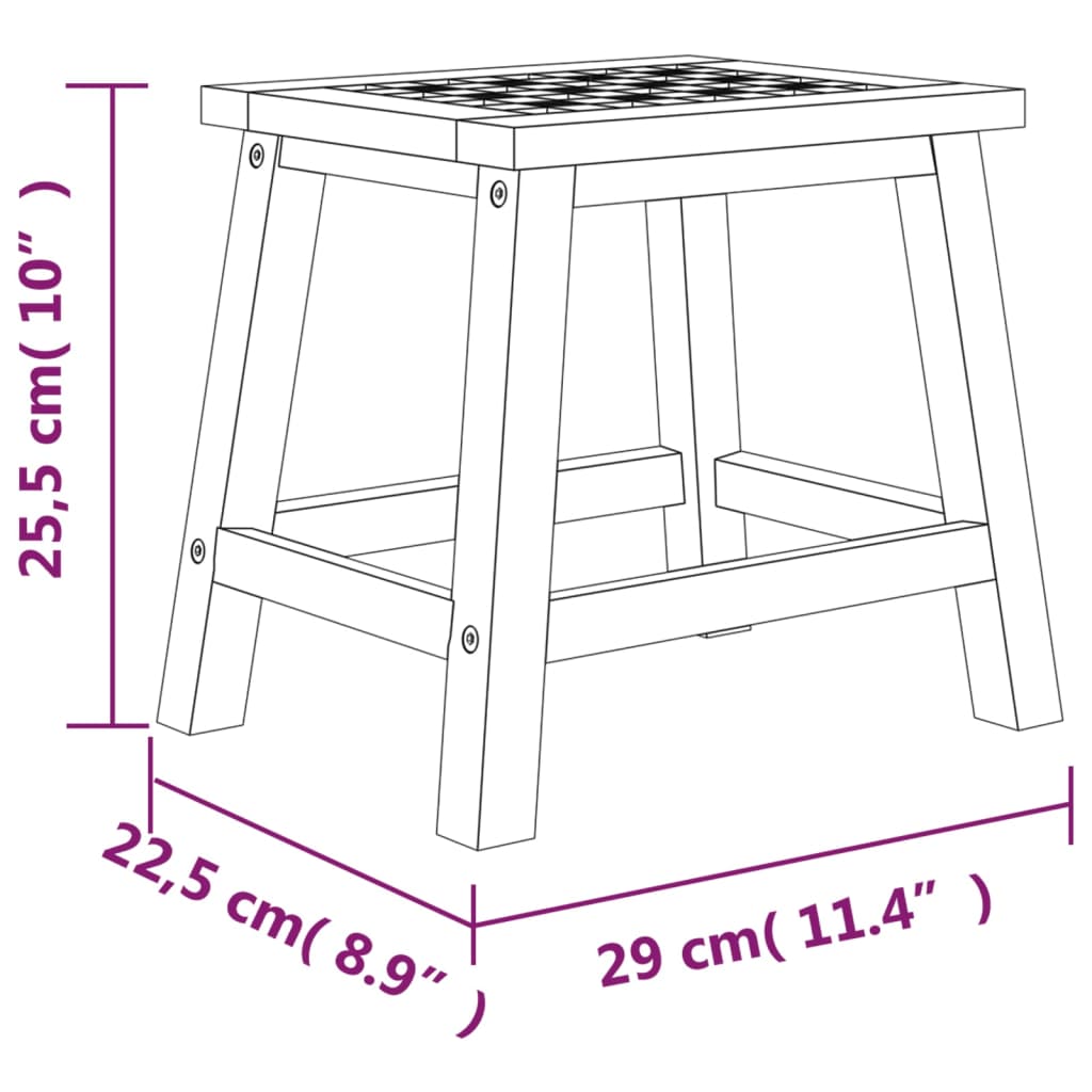 Step Stool 29x22.5x25.5 cm Solid Wood Walnut