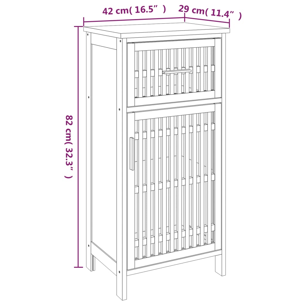 Bathroom Cabinet 42x29x82 cm Solid Wood Walnut