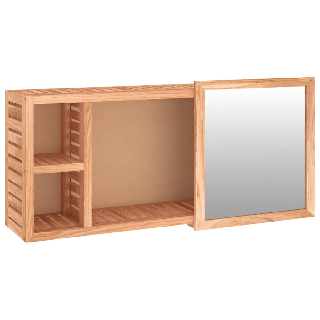 Mirror Cabinet 80x17x34 cm Solid Wood Walnut