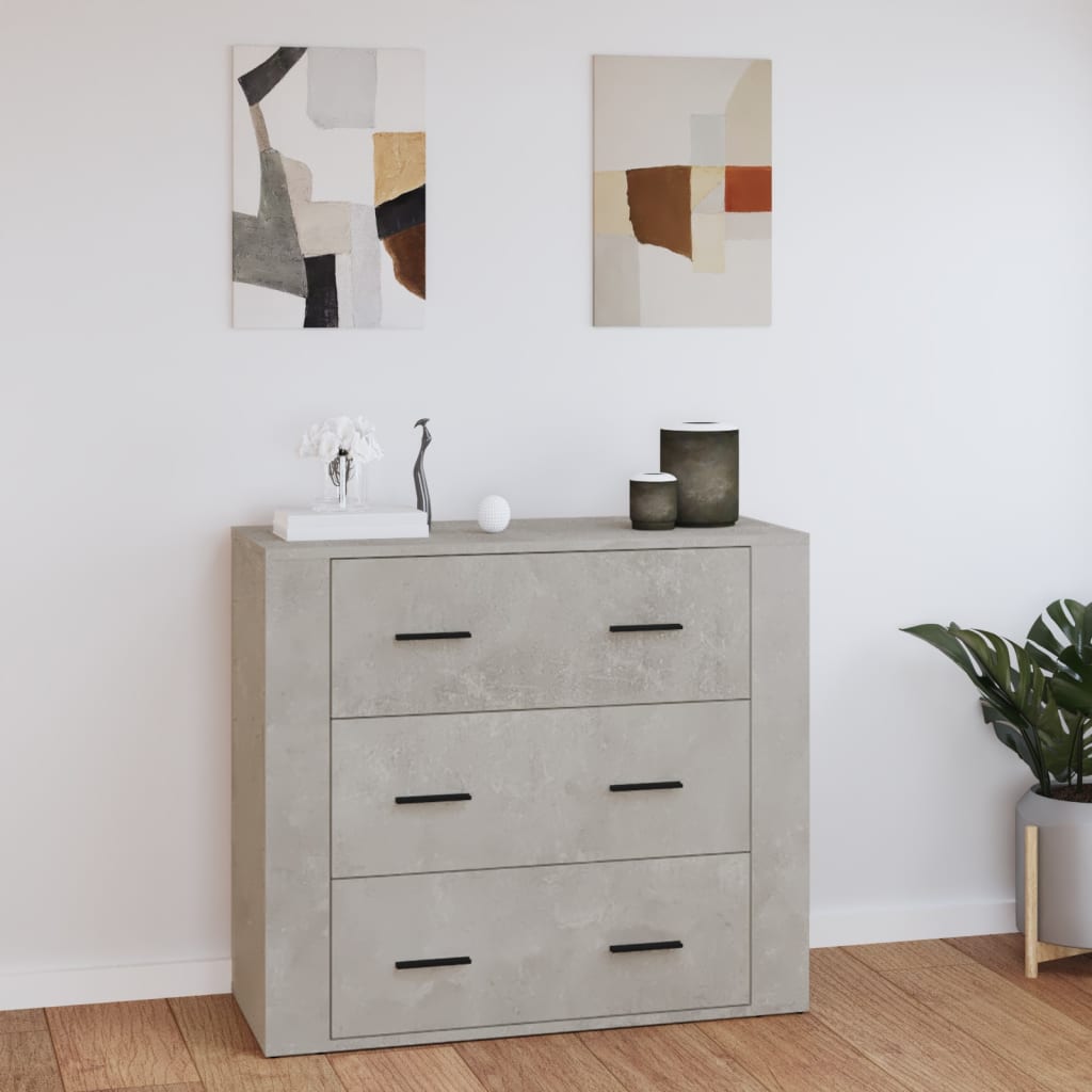 Sideboard Concrete Grey 80x33x70 cm Engineered Wood