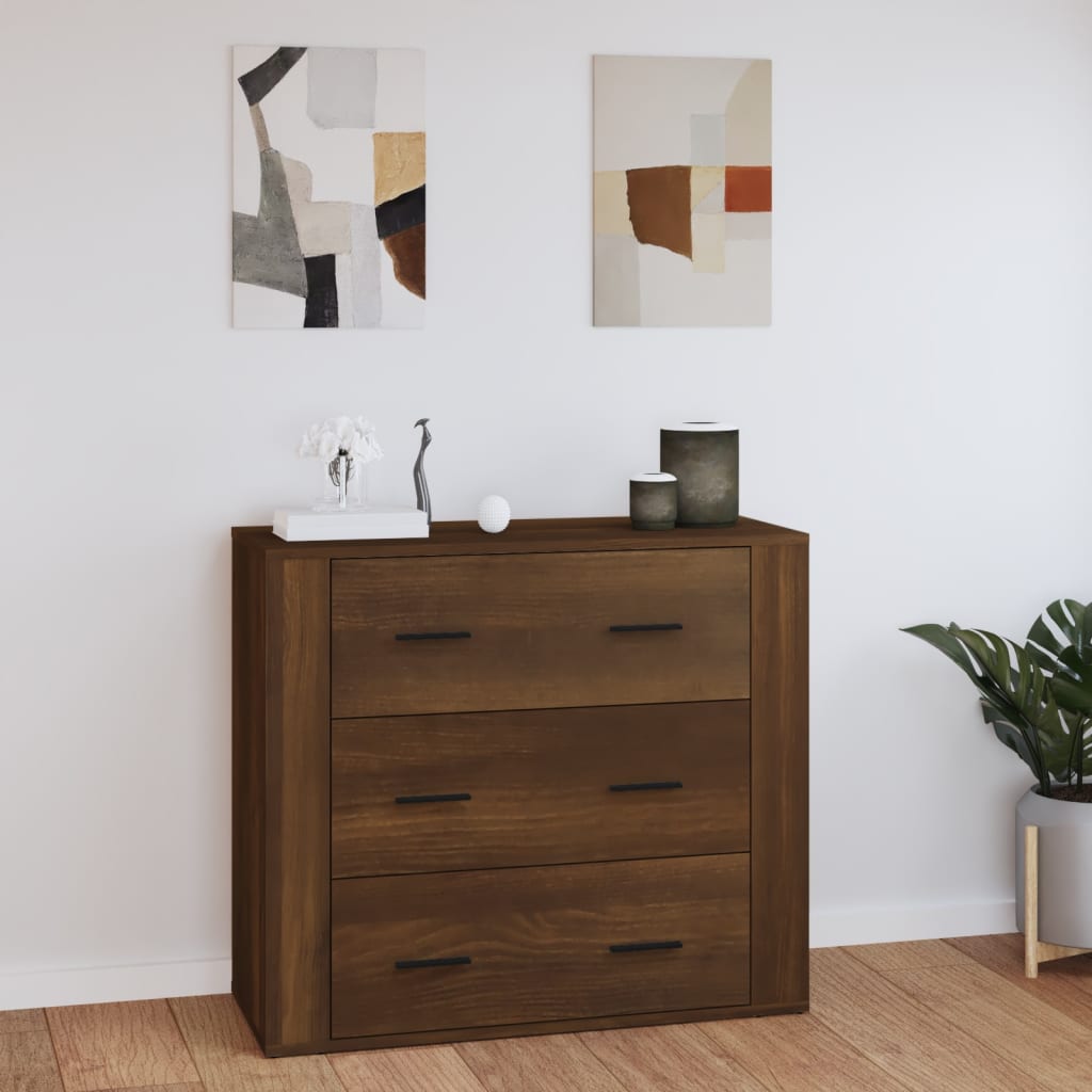 Sideboard Brown Oak 80x33x70 cm Engineered Wood