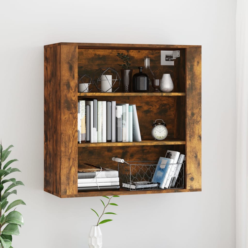 Wall Cabinet Smoked Oak 80x33x80 cm Engineered Wood