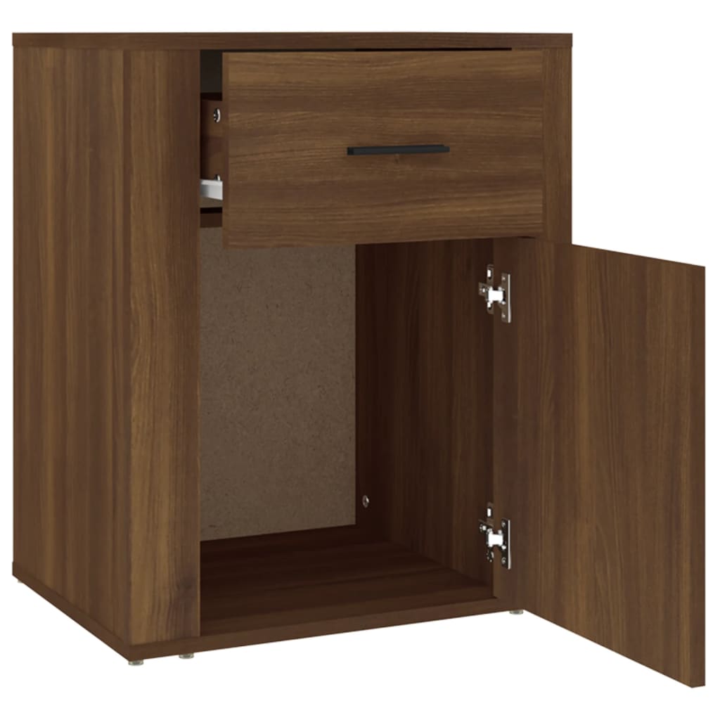 Bedside Cabinet Brown Oak 50x36x60 cm Engineered Wood