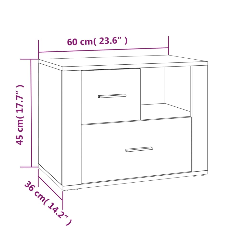 Bedside Cabinet Sonoma Oak 60x36x45 cm Engineered Wood