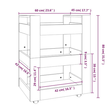 Kitchen Trolley White 60x45x80 cm Engineered Wood