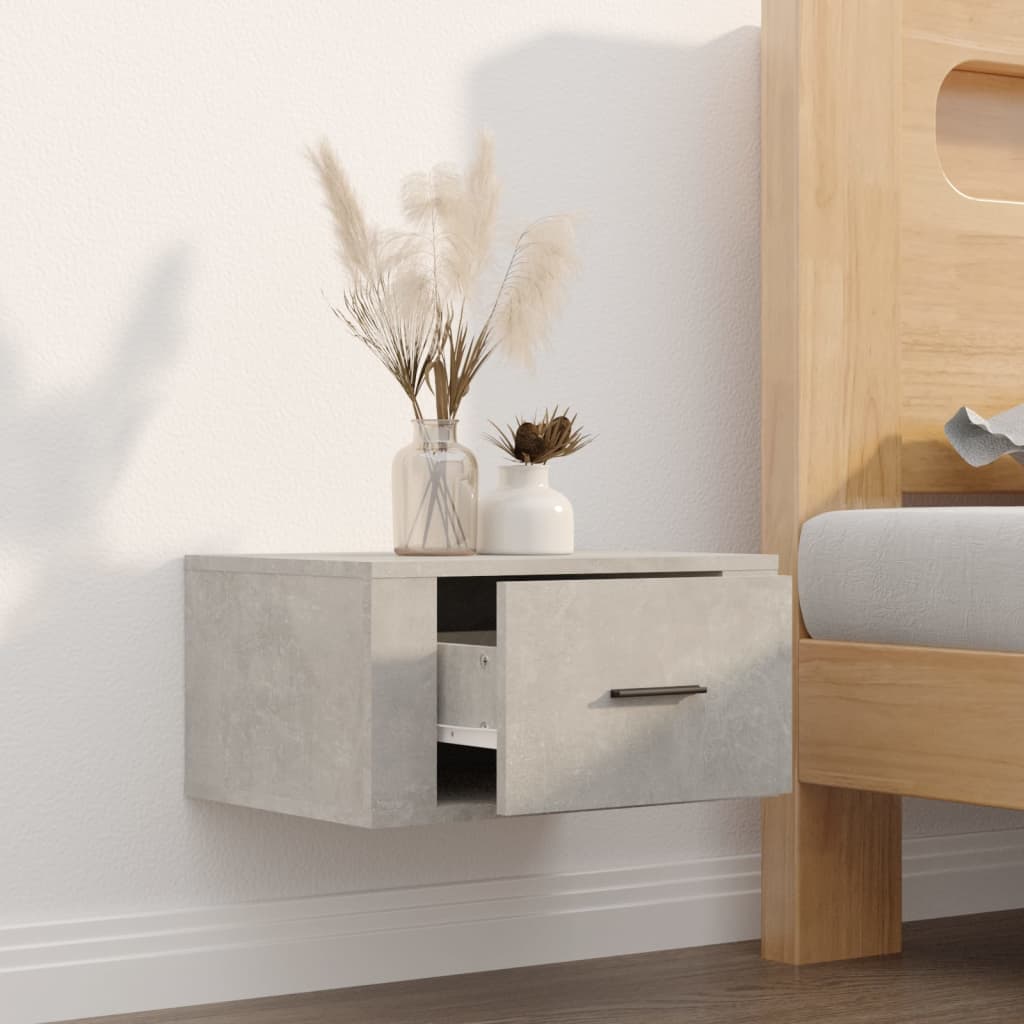 Wall-mounted Bedside Cabinet Concrete Grey 50x36x25 cm