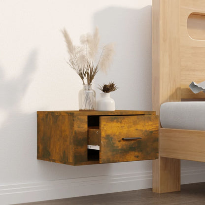 Wall-mounted Bedside Cabinet Smoked Oak 50x36x25 cm