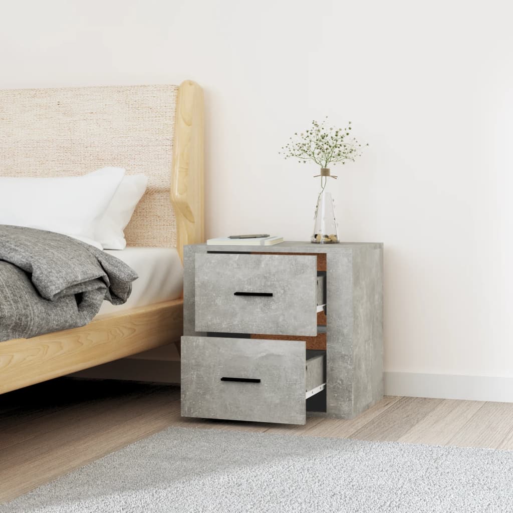 Wall-mounted Bedside Cabinet Concrete Grey 50x36x47 cm