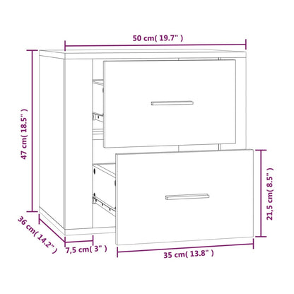 Wall-mounted Bedside Cabinet Concrete Grey 50x36x47 cm