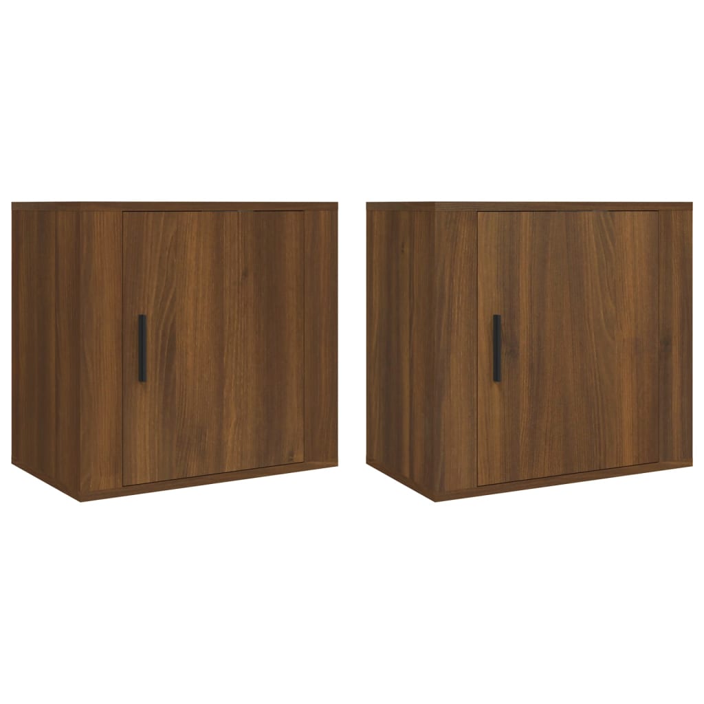 Wall-mounted Bedside Cabinets 2 pcs Brown Oak 50x30x47 cm