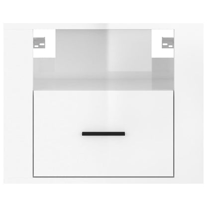 Wall-mounted Bedside Cabinet High Gloss White 50x36x40 cm