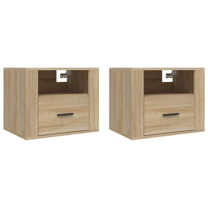 Wall-mounted Bedside Cabinets 2 pcs Sonoma Oak 50x36x40 cm