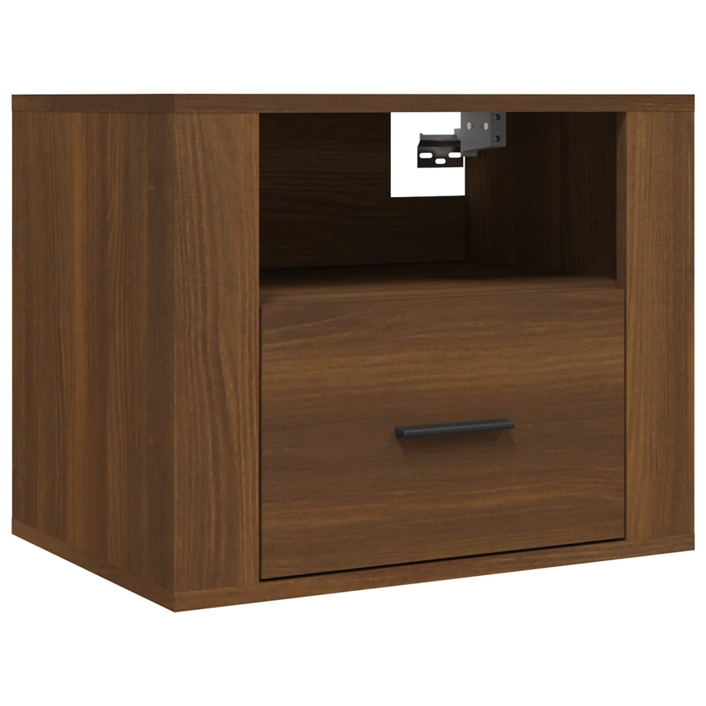 Wall-mounted Bedside Cabinet Brown Oak 50x36x40 cm