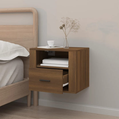 Wall-mounted Bedside Cabinet Brown Oak 50x36x40 cm