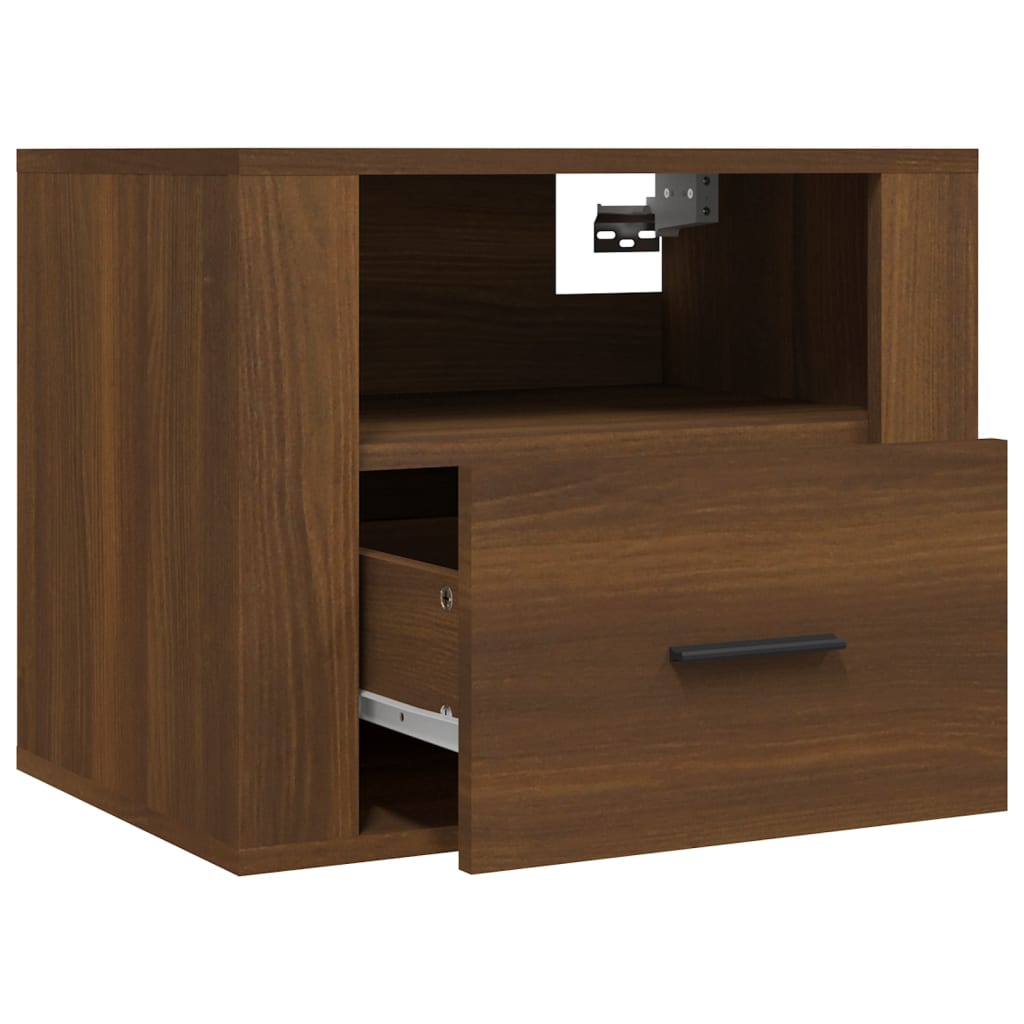 Wall-mounted Bedside Cabinet Brown Oak 50x36x40 cm